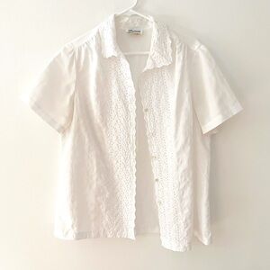 Vintage white vintage button up blouse